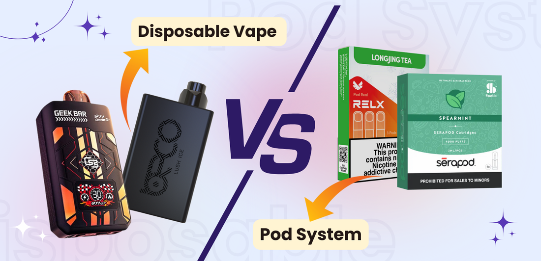 Comparison of a disposable vape device and a refillable pod system kit